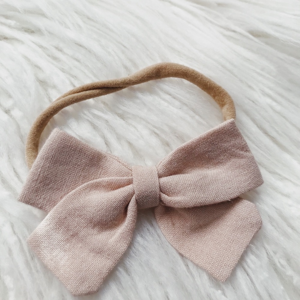 Cream Baby Hair Bow